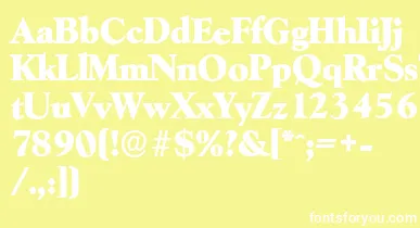 GoudyserialHeavyRegular font – White Fonts On Yellow Background