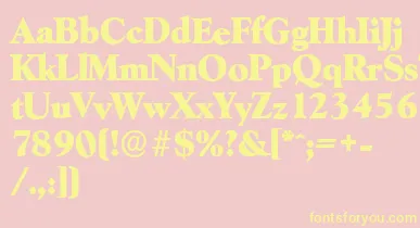 GoudyserialHeavyRegular font – Yellow Fonts On Pink Background