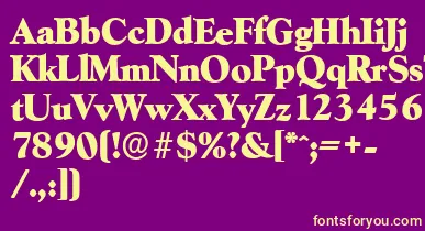 GoudyserialHeavyRegular font – Yellow Fonts On Purple Background