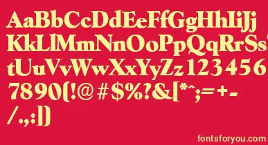 GoudyserialHeavyRegular font – Yellow Fonts On Red Background