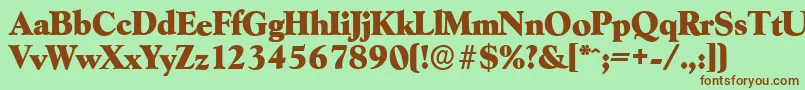 Шрифт GoudyserialHeavyRegular – коричневые шрифты на зелёном фоне