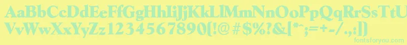 GoudyserialHeavyRegular Font – Green Fonts on Yellow Background