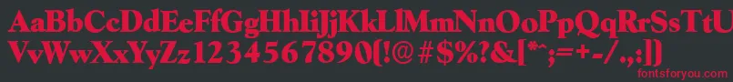 フォントGoudyserialHeavyRegular – 黒い背景に赤い文字