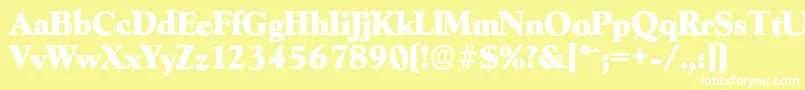 フォントGoudyserialHeavyRegular – 黄色い背景に白い文字
