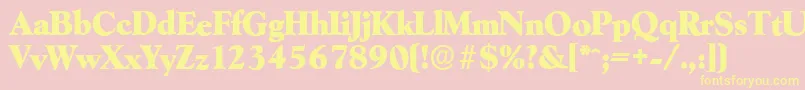 GoudyserialHeavyRegular-Schriftart – Gelbe Schriften auf rosa Hintergrund
