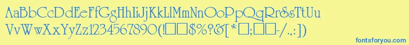 ReverenceNormal Font – Blue Fonts on Yellow Background