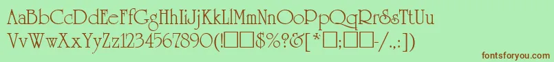 ReverenceNormal Font – Brown Fonts on Green Background