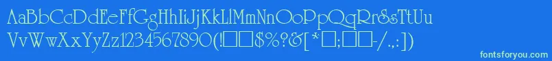 ReverenceNormal Font – Green Fonts on Blue Background