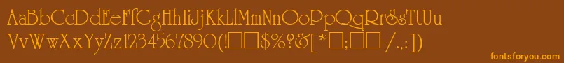 ReverenceNormal Font – Orange Fonts on Brown Background