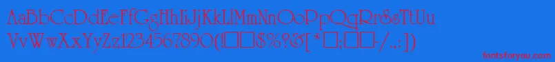 ReverenceNormal Font – Red Fonts on Blue Background