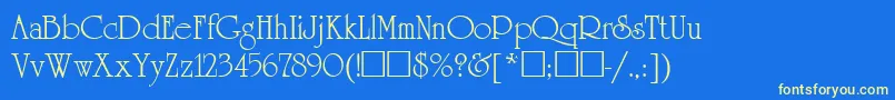 ReverenceNormal Font – Yellow Fonts on Blue Background