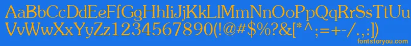 Agpresquire Font – Orange Fonts on Blue Background