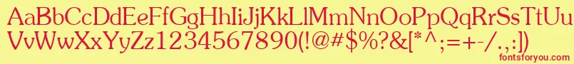 フォントAgpresquire – 赤い文字の黄色い背景