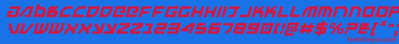 UnoEstadoItalic Font – Red Fonts on Blue Background