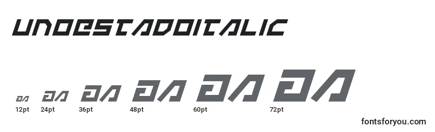 Размеры шрифта UnoEstadoItalic