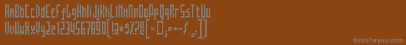 フォントMosaicotallTall – 茶色の背景に灰色の文字