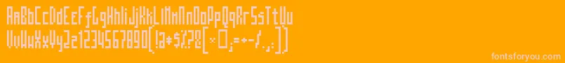 MosaicotallTall-fontti – vaaleanpunaiset fontit oranssilla taustalla