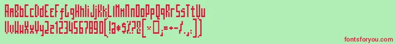 フォントMosaicotallTall – 赤い文字の緑の背景