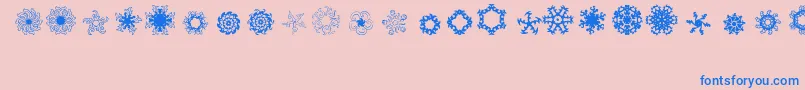 Ladoodles4-Schriftart – Blaue Schriften auf rosa Hintergrund