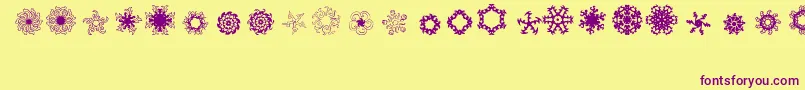 Ladoodles4 Font – Purple Fonts on Yellow Background