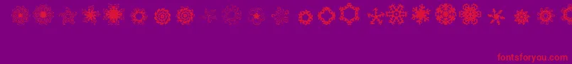 Ladoodles4-Schriftart – Rote Schriften auf violettem Hintergrund