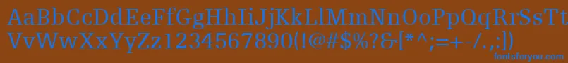 EgyptienneFLt55Roman Font – Blue Fonts on Brown Background