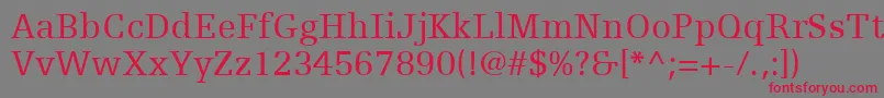 EgyptienneFLt55Roman Font – Red Fonts on Gray Background