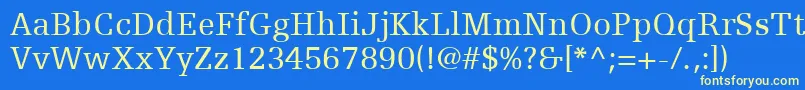 EgyptienneFLt55Roman Font – Yellow Fonts on Blue Background