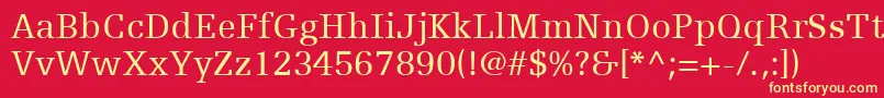 EgyptienneFLt55Roman Font – Yellow Fonts on Red Background