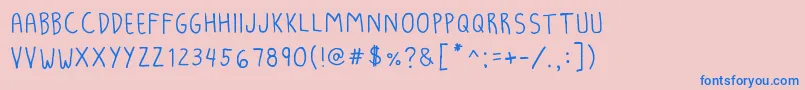 Lunakroniklight Font – Blue Fonts on Pink Background