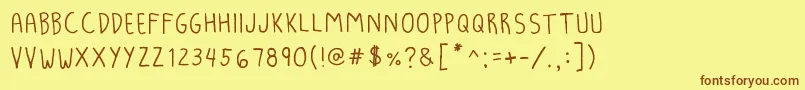 Lunakroniklight Font – Brown Fonts on Yellow Background