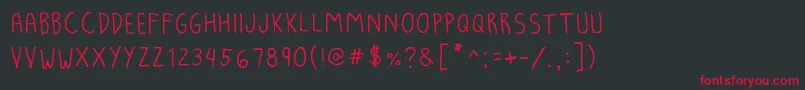 Lunakroniklight Font – Red Fonts on Black Background
