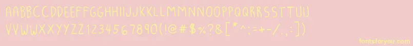Lunakroniklight Font – Yellow Fonts on Pink Background