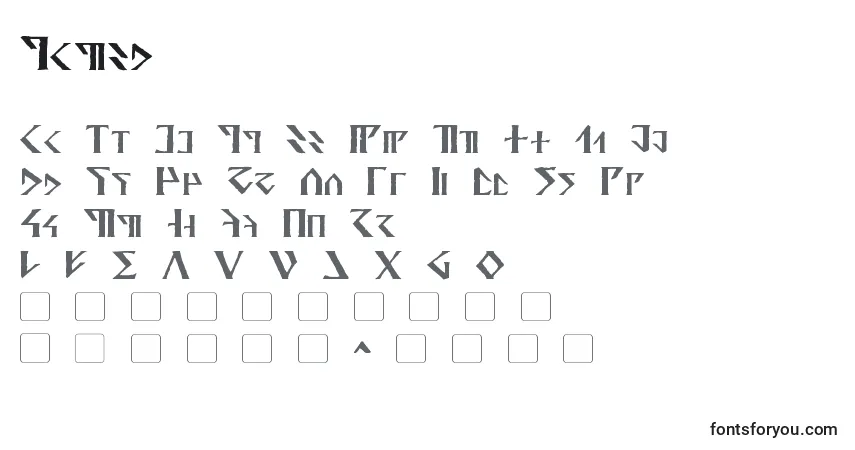 A fonte Davek – alfabeto, números, caracteres especiais