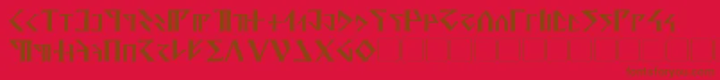 フォントDavek – 赤い背景に茶色の文字