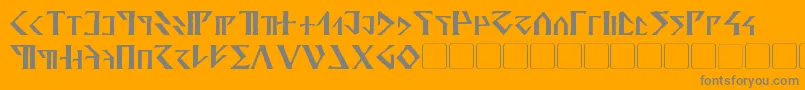 Davek-Schriftart – Graue Schriften auf orangefarbenem Hintergrund