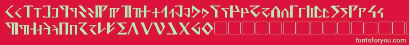 フォントDavek – 赤い背景に緑の文字