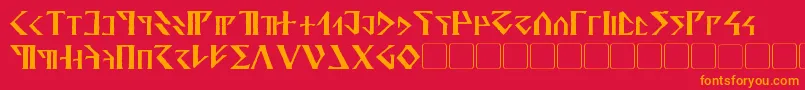 フォントDavek – 赤い背景にオレンジの文字