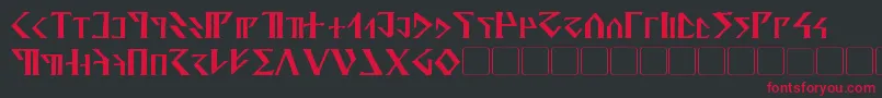 フォントDavek – 黒い背景に赤い文字