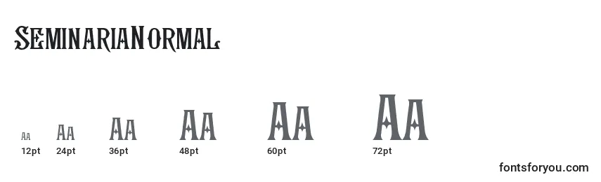 SeminariaNormal Font Sizes