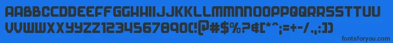 Soldiercond Font – Black Fonts on Blue Background