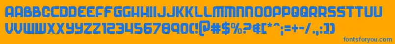 Soldiercond Font – Blue Fonts on Orange Background