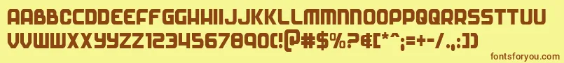 Soldiercond Font – Brown Fonts on Yellow Background