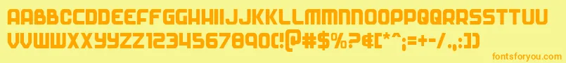 Soldiercond Font – Orange Fonts on Yellow Background