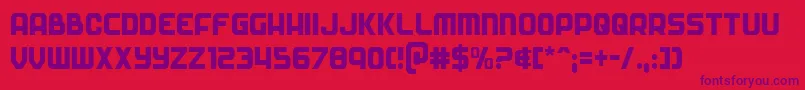 Soldiercond Font – Purple Fonts on Red Background