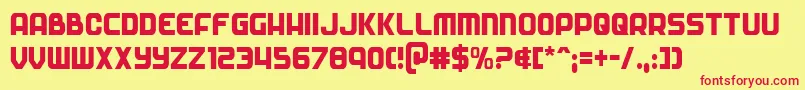 Soldiercond Font – Red Fonts on Yellow Background