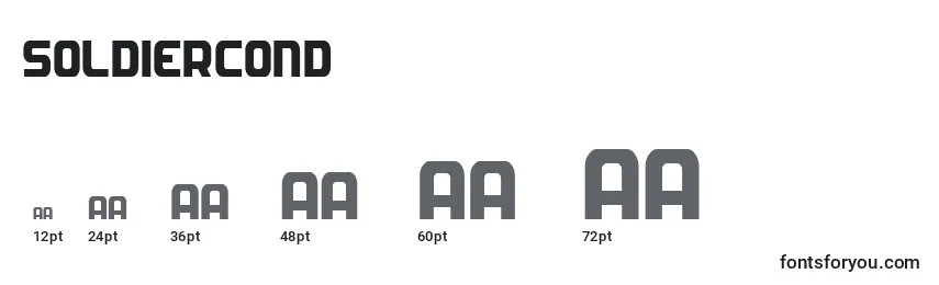 Soldiercond Font Sizes