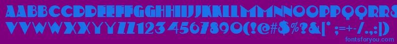 StravinskiDeco Font – Blue Fonts on Purple Background