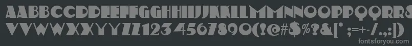 フォントStravinskiDeco – 黒い背景に灰色の文字