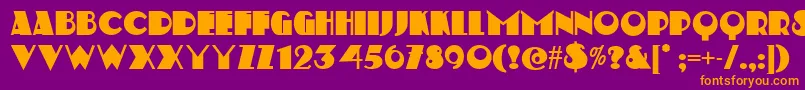 StravinskiDeco Font – Orange Fonts on Purple Background